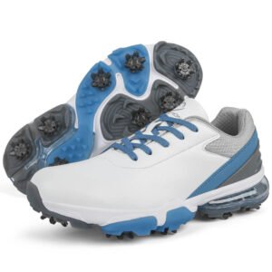 Waterproof Leather Golf Shoes for Men Spiked Traction Performance Golf Footwear
