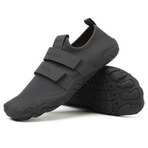 Kids barefoot shoes in blue, zero drop sole with wide toe box for natural foot development