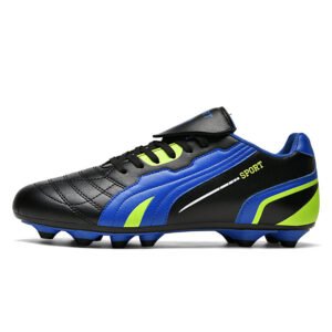 Non slip soccer shoes unisex - side view with long nails for soft ground traction