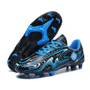 Training soccer cleats AG nail - side view with breathable rubber mesh upper