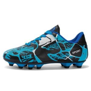 FG outsole on reinforced toe youth soccer boots for firm ground traction
