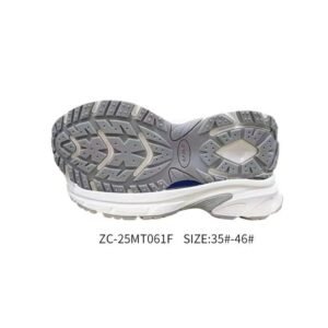 Diagram showing a hybrid sole combining an EVA midsole for cushioning with a rubber outsole for traction"
